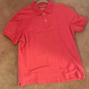 Vineyard Vines XL slim fit golf polo shirt salmon pink color EUC